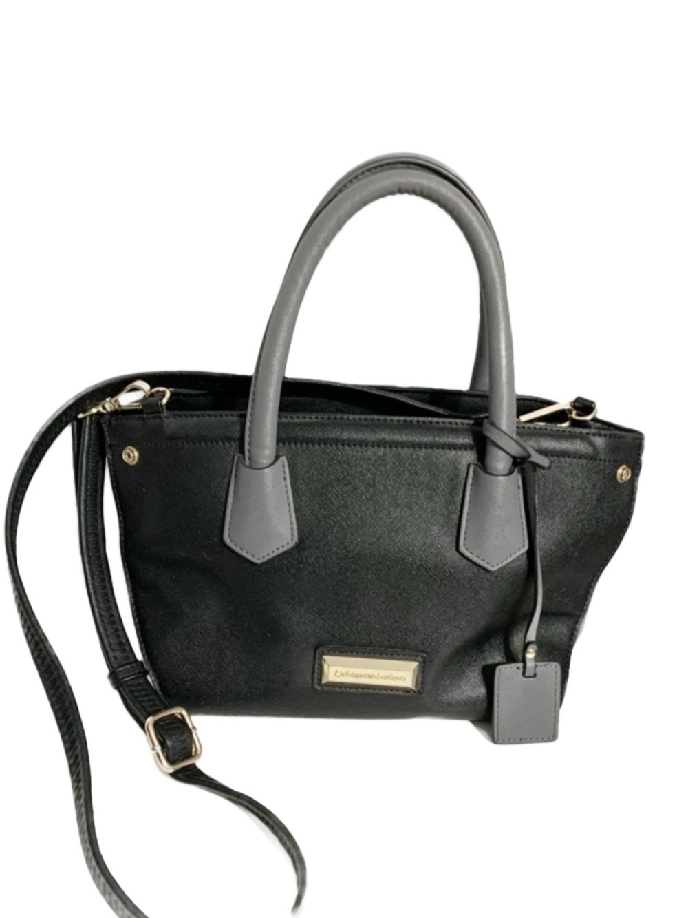 Catherine Malundrino Faux Leather Two Toned Crossbody Bag Leopard Print Lining